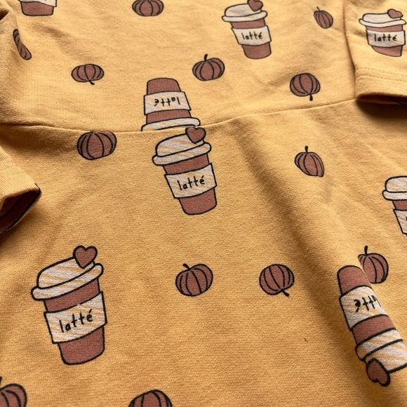 🎃☕️ PSL Petit Lem PL baby Pumpkin Spice Latte Girls Size 2T Jersey dress - Picture 4 of 7